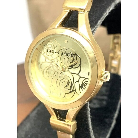 Laura Ashley Women's Watch LA31019 Floral Dial Quartz 27mm Gold Steel Ba… - Picture 1 of 13